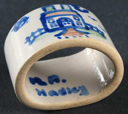 Country Scene Blue Napkin Ring
