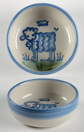 Country Scene Blue Fruit/Dessert (Sauce) Bowl
