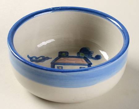 Country Scene Blue Fruit/Dessert (Sauce) Bowl