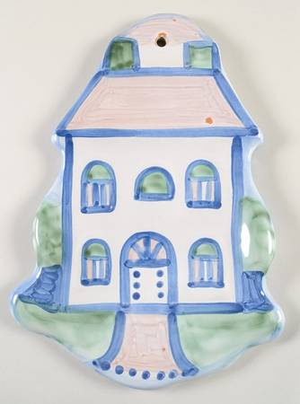 Country Scene Blue Wall Plaque