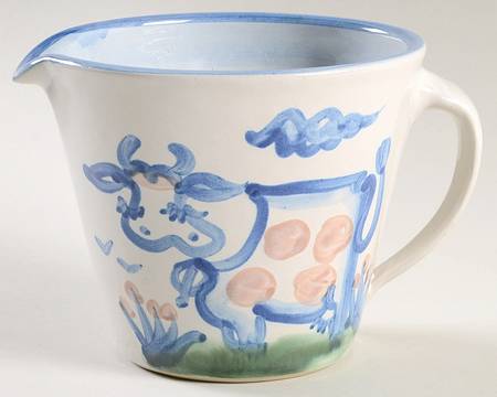 Country Scene Blue Mixing Pitcher