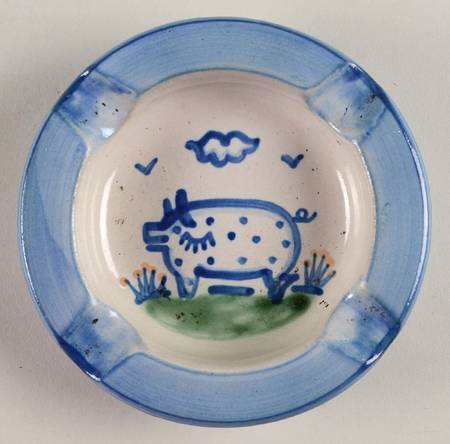 Country Scene Blue 5" Ashtray