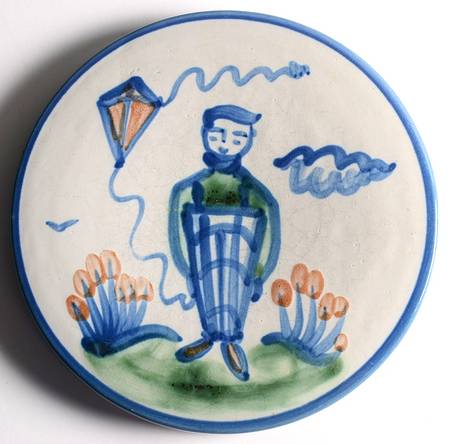 Country Scene Blue Trivet