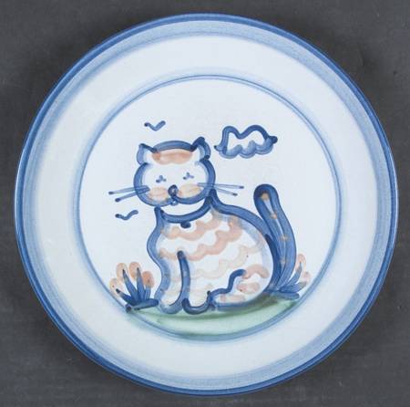 Country Scene Blue Luncheon Plate