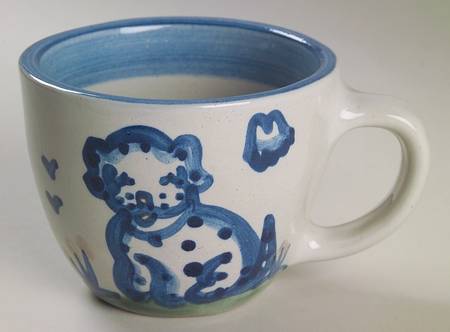 Country Scene Blue Flat Cup