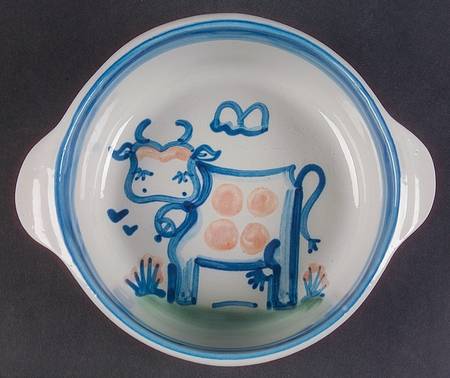 Country Scene Blue 8" Round Open Casserole