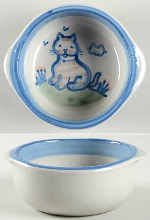 Country Scene Blue Open Individual Casserole