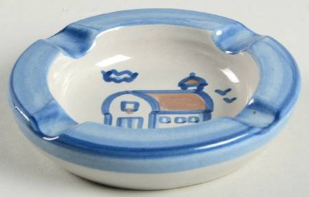 Country Scene Blue 5" Ashtray