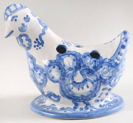 Country Scene Blue Toothbrush Holder