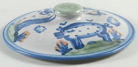 Country Scene Blue Lid for 1.5 Qt Round Casserole