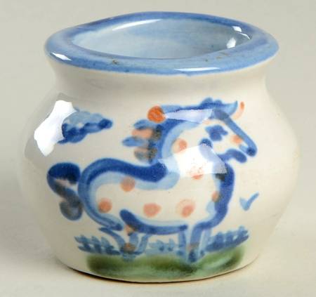 Country Scene Blue Mini Open Sugar Bowl