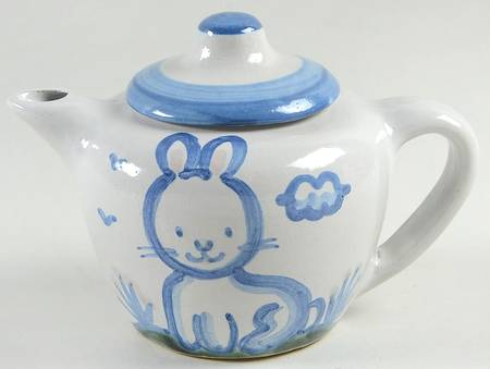 Country Scene Blue Mini Teapot & Lid
