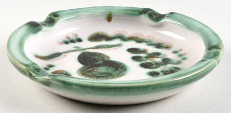 Pear and Grape Green Large Ashtray by M A Hadley