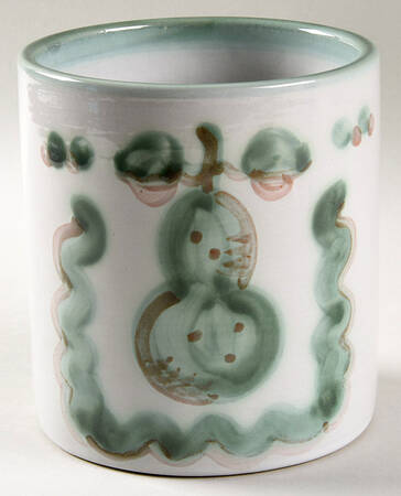 Pear and Grape Green Utensil Holder