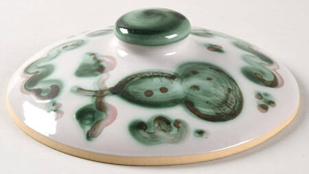 Pear and Grape Green Lid for 2 Qt Round Covered Casserole