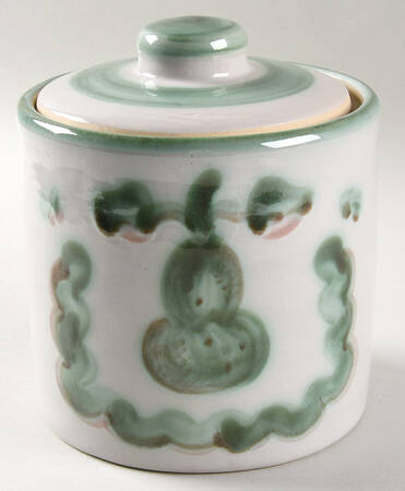 Pear and Grape Green Small Canister & Lid