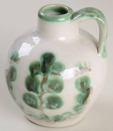 Pear and Grape Green Jug Shape Vase