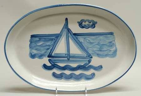 Sailboat 16" Oval Serving Platter