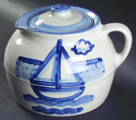 Sailboat Bean Pot & Lid