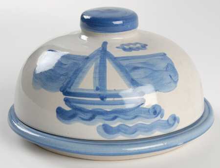 Sailboat Round Covered Butter