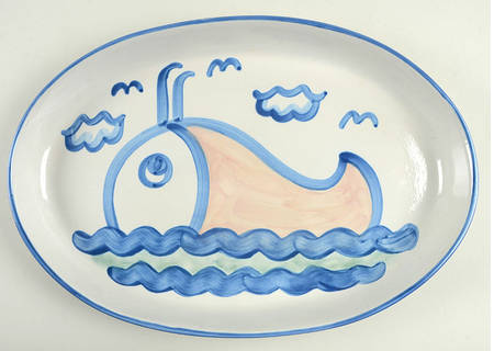 Ship & Whale 16" Oval Serving Platter