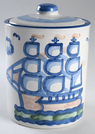 Ship & Whale Large Canister & Lid