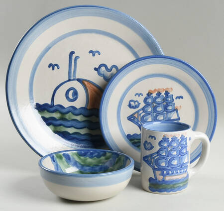Ship & Whale 4 Piece Place Setting