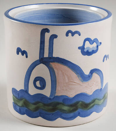 Ship & Whale Small Canister No Lid