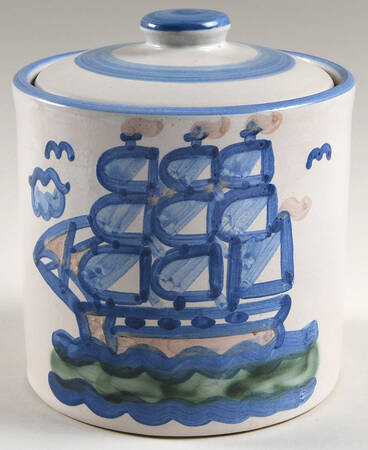 Ship & Whale Small Canister & Lid