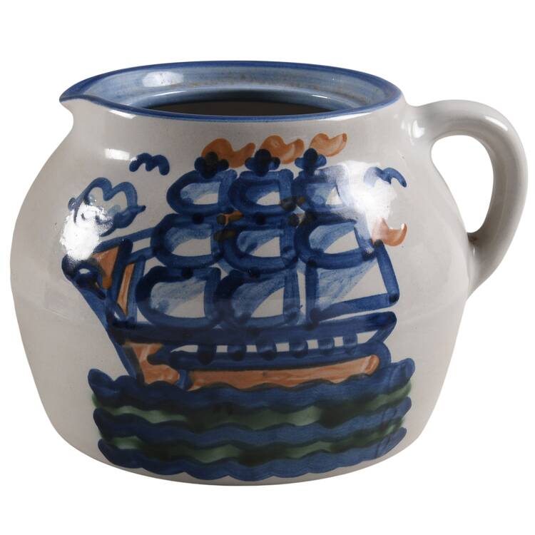 Ship & Whale Bean Pot No Lid