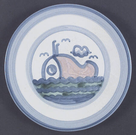 Ship & Whale Dinner Plate