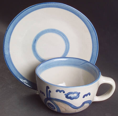 Ship & Whale Oversized Cup & Saucer Set
