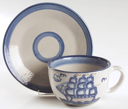 Ship & Whale Oversized Cup & Saucer Set