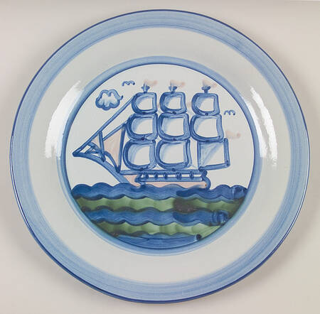 Ship & Whale 12" Chop Plate (Round Platter)