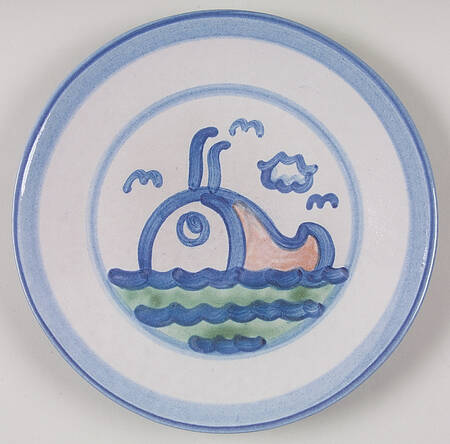 Ship & Whale Salad/Dessert Plate