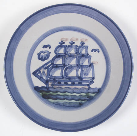 Ship & Whale Luncheon Plate by M A Hadley