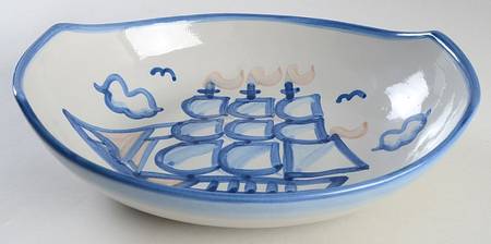 Ship & Whale 11" Venetian Bowl
