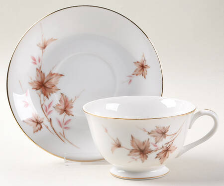Alice (Brown Lvs) Footed Cup & Saucer Set