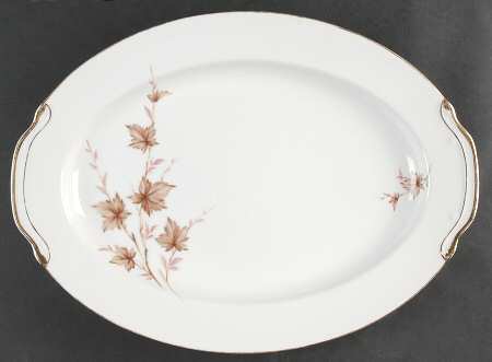 Alice (Brown Lvs) 16" Oval Serving Platter
