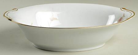 Alice (Brown Lvs) 10" Oval Vegetable Bowl