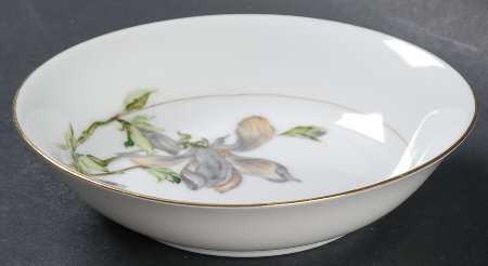 Alyce (Black Flower) Fruit/Dessert (Sauce) Bowl by Harmony House China