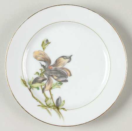 Alyce (Black Flower) Bread & Butter Plate