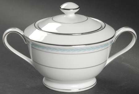 Blue Laurel Sugar Bowl & Lid