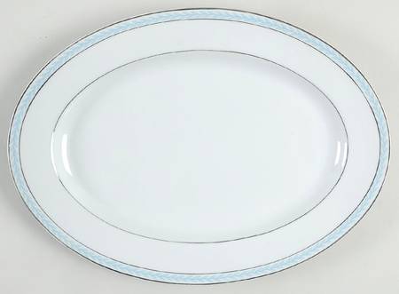 Blue Laurel 12" Oval Serving Platter