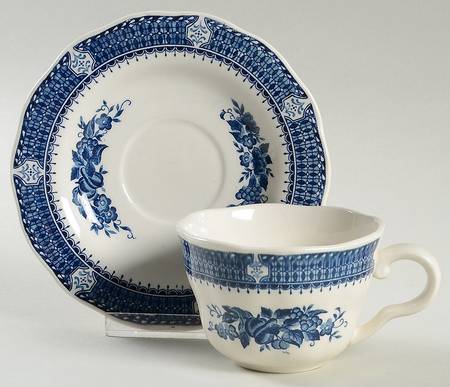 Blue Royal Flat Cup & Saucer Set