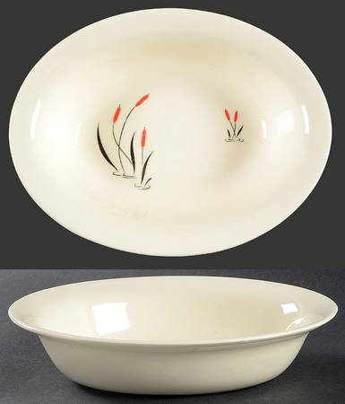 Cattail Ballet 9" Oval Vegetable Bowl