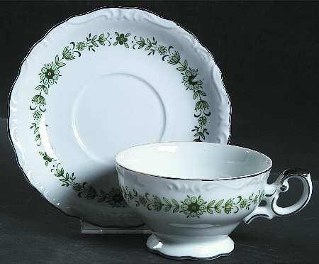 Cherbourg Footed Cup & Saucer Set