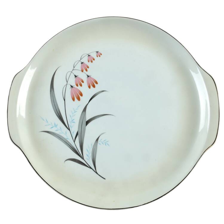 Coral Bell Handled Cake Plate