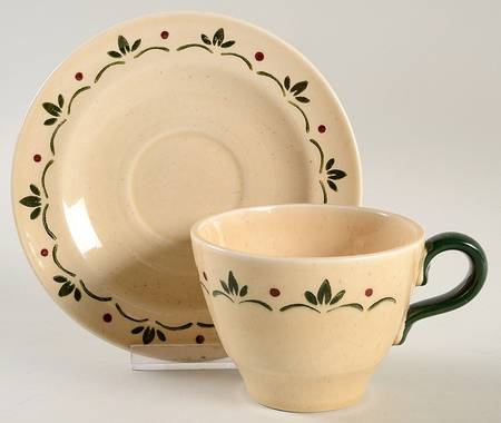 Country Side Flat Cup & Saucer Set