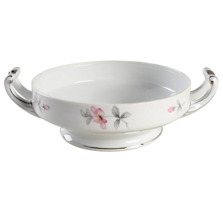 Dogwood (Platinum Trim) Round Vegetable No Lid